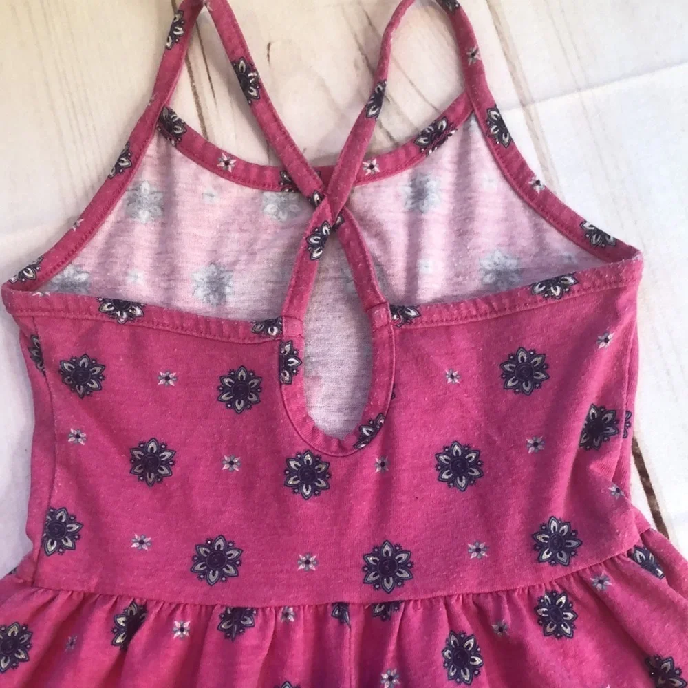Disney Jumping Beans Summer Dress Sparkly Jasmine Pink Blue Floral Girls 4
